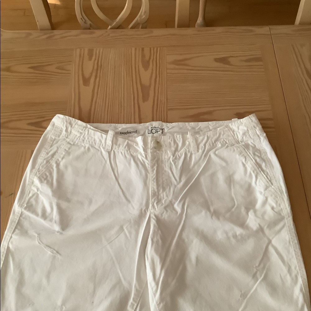 Ann Taylor Boyfriend distressed cotton pants